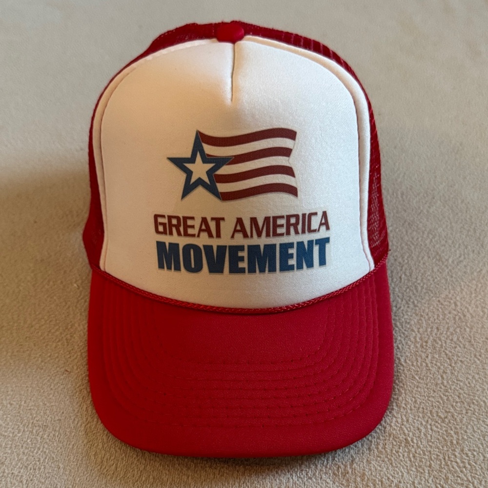 Otto Collection Great America Movement Red Brim Baseball Trucker Cap Snapback
